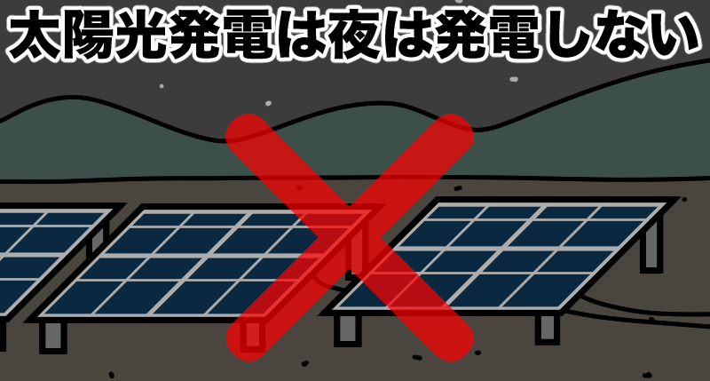 太陽光発電は夜は発電できない