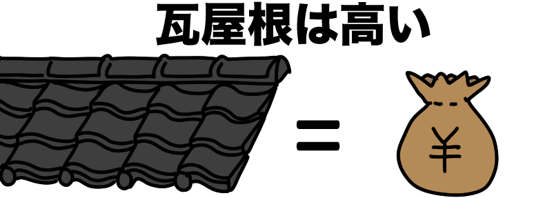 瓦屋根は高い