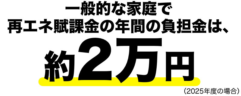 一般的な家庭の再エネ賦課金の年間負担額