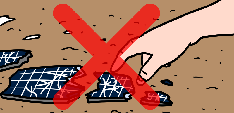パネルを素手で触ってはいけない